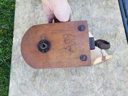 ANTIQUE WOOD PULLEY