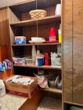 Closet Cleanout - Clothes basket, supplies, paper products, bags