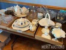 Hobnail milkglass, punch bowls, cassarole dishes, candy dishes