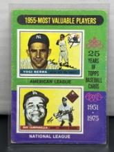 Yogi Berra Roy Campanella 1955 Most Valuable Player 1975 Topps #193