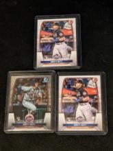 x3 Brett Baty rc lot with Bowman Chrome card