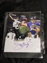 Joe Flacco autographed 8x10 photo with JSA COA/ witnessed