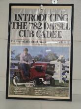 Original framed 782 Cub Cadet poster 28" wide 41" high good condition