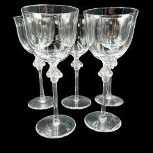 Lot of 5 Lalique Roxane Goblets