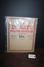 Dr. Ray's Tooth Powder Advertising Piece