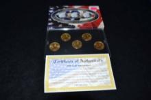 (5) 1999 State Quarters 24kt Gold Plated