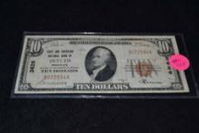 1929 $10 Bank Note "no Motto"