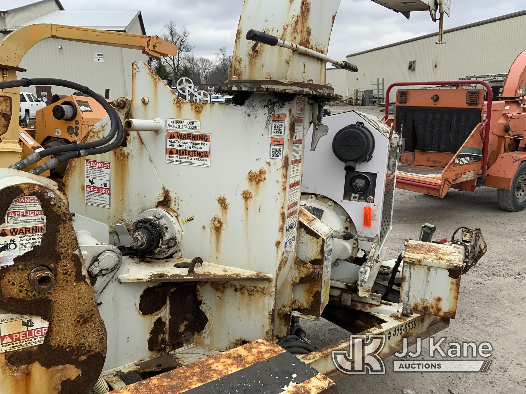 (Fort Wayne, IN) 2016 Morbark M12D Chipper (12in Drum), trailer mtd. NO TITLE) (Runs & Operates) (Ru