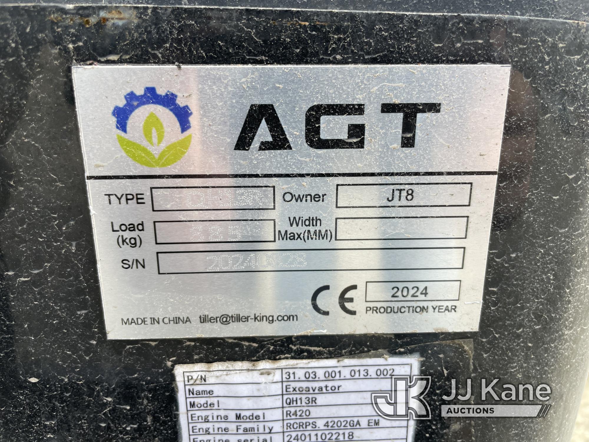 (Shrewsbury, MA) 2024 AGT QH13R Mini Hydraulic Excavator New/Unused