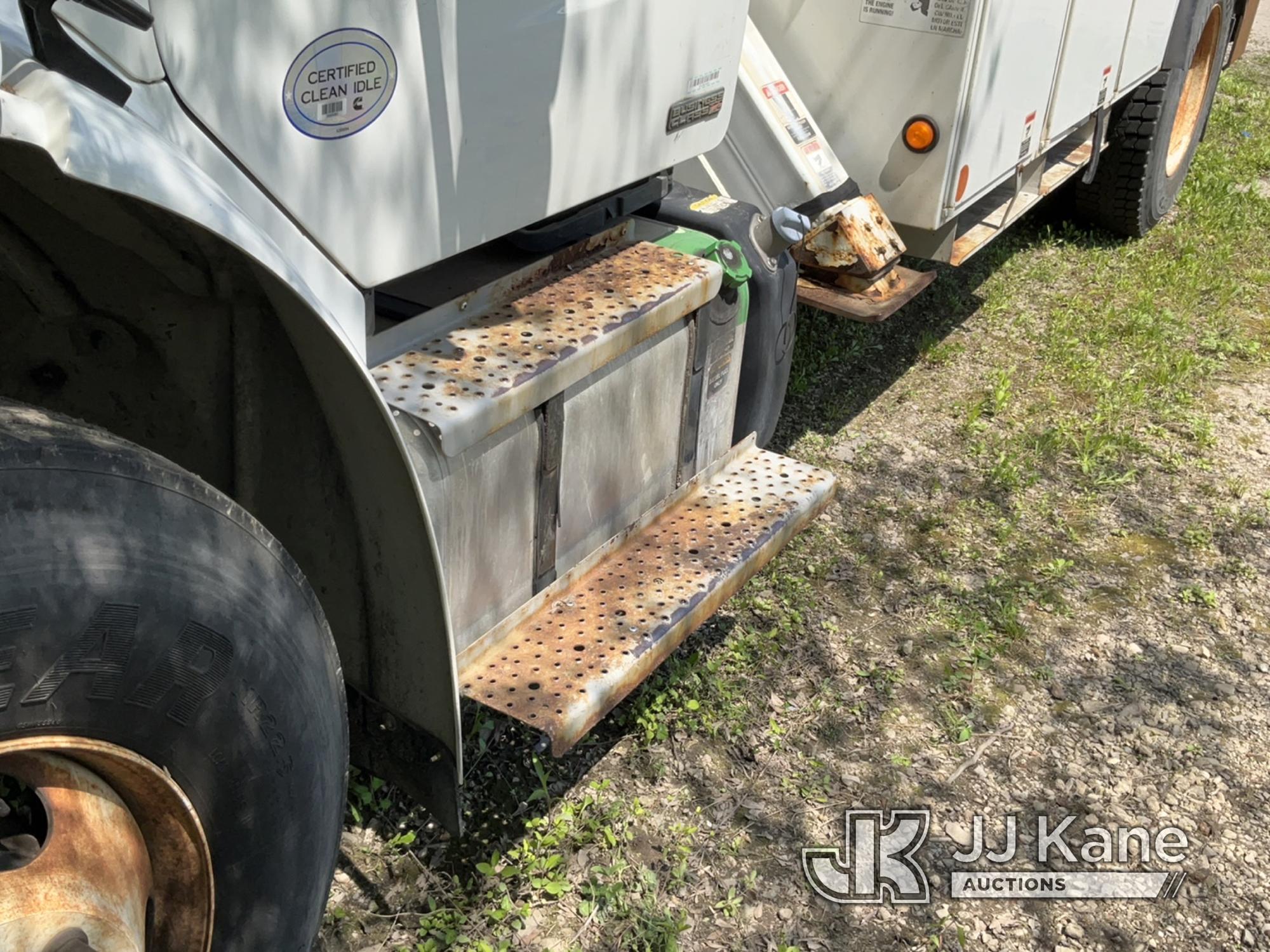 (Bellport, NY) Altec AM55, Over-Center Material Handling Bucket rear mounted on 2011 Freightliner M2