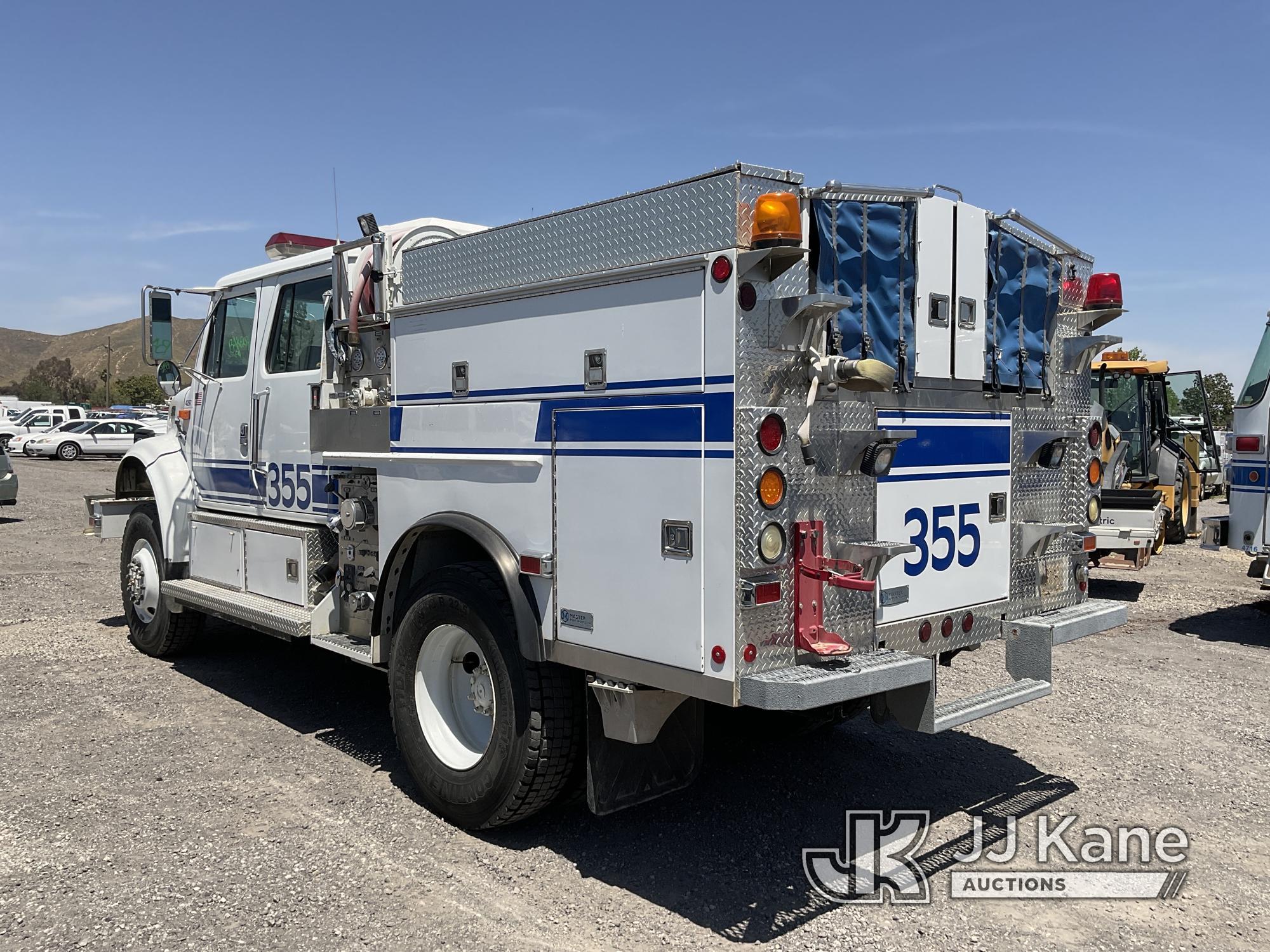 (Jurupa Valley, CA) 1998 International 4800 4X4 Pumper/Fire Truck Runs & Moves