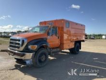 (Charlotte, MI) 2015 Ford F650 Chipper Dump Truck Runs, Moves, PTO Not Engaging, Dump Condition Unkn