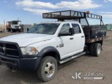 2017 RAM 5500 4x4 Crew-Cab Flatbed Truck Runs, Moves & Operates