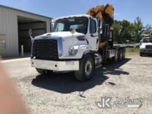 Effer EC315-4S+3S HD, Knuckleboom Crane mounted behind cab on 2018 Freightliner 114SD Tri-Axle Flatb