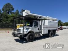 Altec LR756, Over-Center Bucket Truck mounted behind cab on 2014 Freightliner M2 106 4x4 Chipper Dum