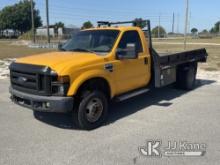 2008 Ford F350 4x4 Flatbed Truck, Electric Cooperative Maintenance & Maintained Runs & Moves) (Check