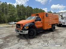 2015 Ford F650 Chipper Dump Truck Not Running, Condition Unknown, Bad Engine & Electrical Issues) (H