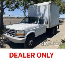 1997 Ford F450 Van Body Truck Runs & Moves) (Tailgate Operational, Failed Smog