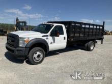 2016 Ford F550 Flatbed Truck Runs & Moves) (Check Engine Light On