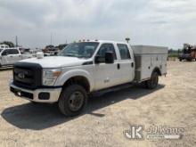 2016 Ford F350 4x4 Service Truck Runs, Moves, Jump To Start, Power Steering Issues, Low Fuel