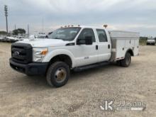 2016 Ford F350 4x4 Crew-Cab Service Truck Runs, Moves, Jump To Start, Runs Rough, Stalls, Low Power,