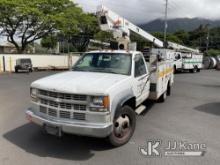 MTI/Telsta A28D, Telescopic Non-Insulated Bucket Truck mounted behind cab on 2002 Chevrolet Silverad
