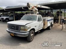 MTI/Telsta A28D, Telescopic Non-Insulated Bucket Truck mounted behind cab on 1997 Ford F450 Service 