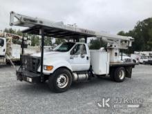 (China Grove, NC) Terex/HiRanger XT60, Over-Center Bucket Truck center mounted on 2013 Ford F750 Fla