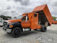 (China Grove, NC) 2013 Ford F750 Chipper Dump Truck Run, Moves & Dump Operates) (Check Engine Light