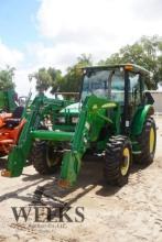 JOHN DEERE 5525 CAB 4x4 SN LV552SP254104 HRS 4426 W/LOADER BUCKET