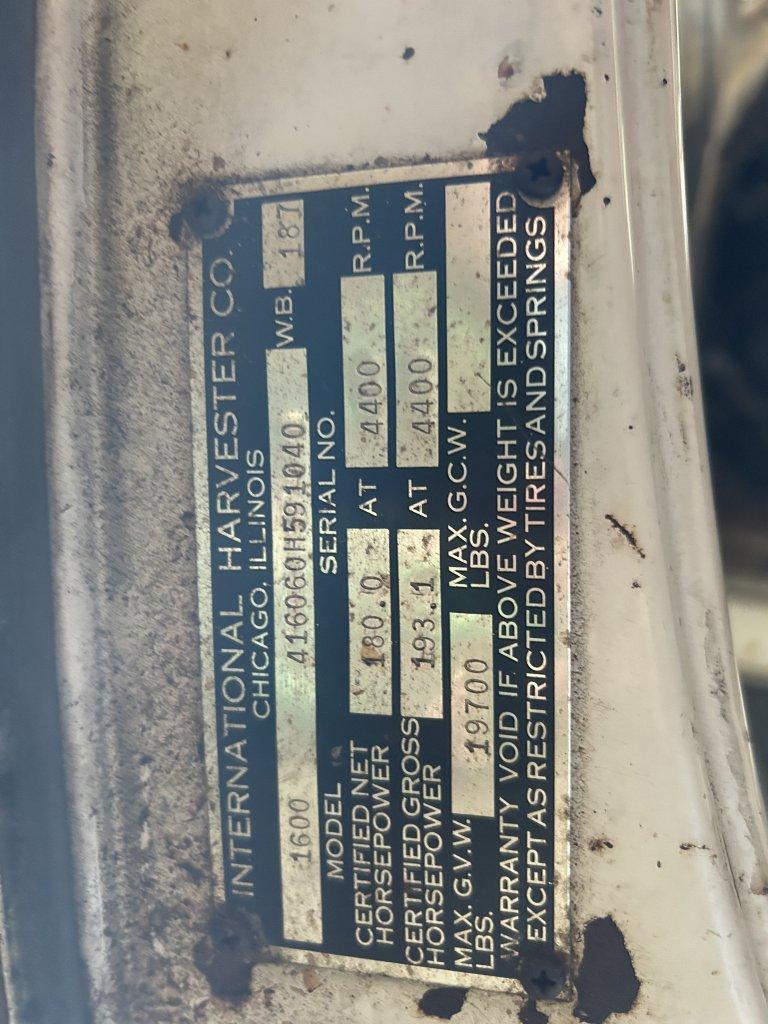 1966 INTERNATIONAL 1600 LOADSTAR SINGLE AXLE STAKE TRUCK, DUMP, 16' X 8' X 40'' SIDES, INTERNATIONAL