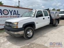 2004 Chevrolet Silverado 3500 Crew Cab Diesel Flatbed Truck