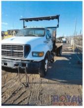 2000 Ford F650 Single Cab Flatbed Truck