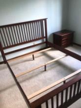 Full size bed frame night stand & dresser - upstairs