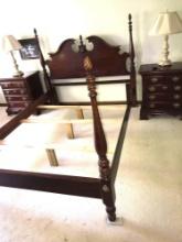 Queen size bed frame, dresser & 2- night stands