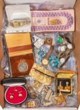 Costume Jewelry, Pocket and Wristwatch Assortment