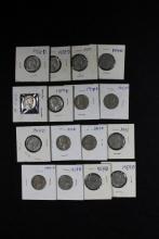 Group of 16 - 1940s and 1950s Nickels