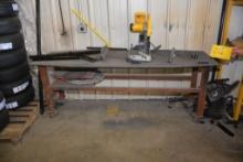 Shopmade 8'x3' Welding Table on Rollers (Note that this lot is for the table only; addition items sh