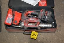 Milwaukee M18 Grease Gun w/2 Batteries, Charger, and Case; Works