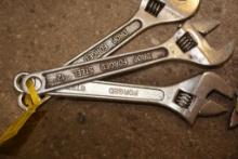 Set of 3 Adjustable Wrenches 12"