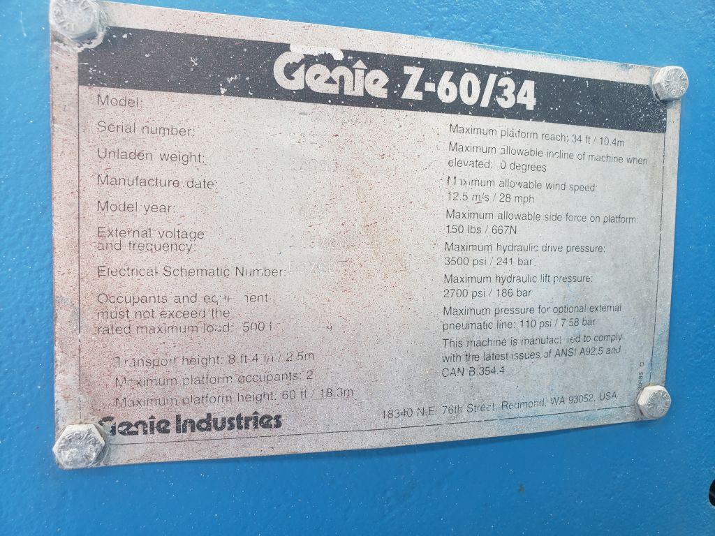 1999 Genie Z-60/34 Man Lift