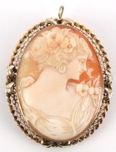 14KT GOLD VICTORIAN CAMEO PENDANT