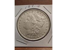 1881O MORGAN DOLLAR UNC