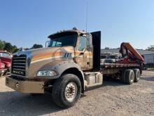 2013 Mack GU813 w/ crane showing 33,654 mi, 2,865 hrs / runs