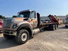 2012 IH 7600 SFA 6x4 2010 w/ crane showing 27,992 mi, 4,042 hrs / runs