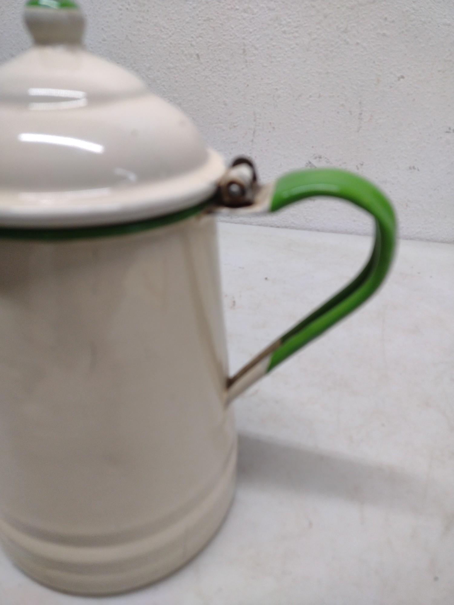 3 Enamelware Teapots