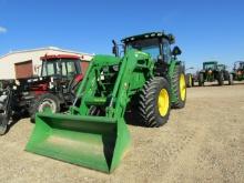 1666 6145R JOHN DEERE C/A PQ MFD W/640R JOHN DEERE LOADER W/3RD FUNCTION 420/85R28, 480/80R42 662...