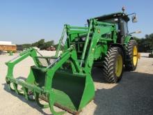 4840 7200R JOHN DEERE C/A MFD PQ W/H480 JOHN DEERE LOADER W/3RD FUNCTION & GRAPPLE BUCKET 480/80E46