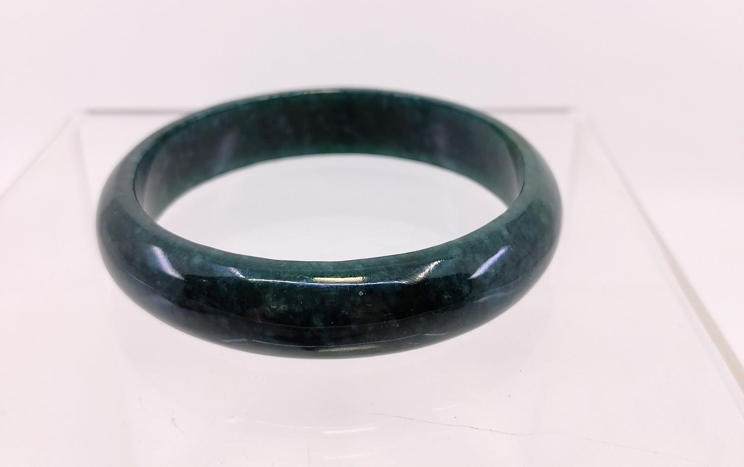 Guatemalan Jadeite Bangle Bracelet, Blue Jade