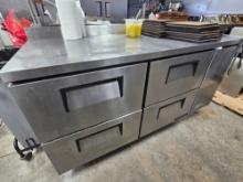 True S/S Four Door Refrigerated Pizza Prep Table